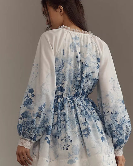 LuneluX? ¨C Vintage Puff Sleeve Stand Collar Dress