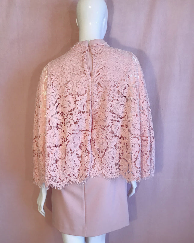 Romantic Lace Formal Pink Mini Dress