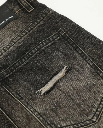 Men's Distressed Straight Leg Jeans