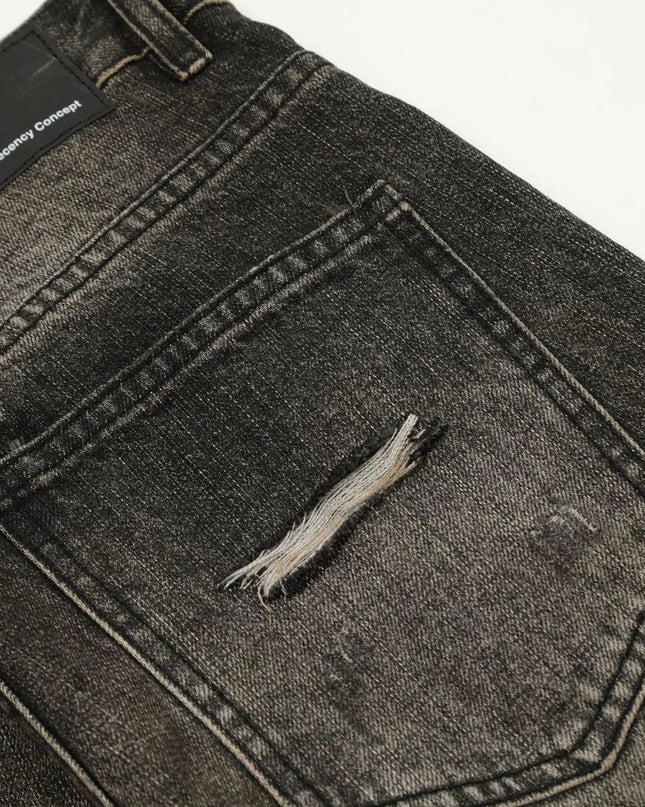 Men's Distressed Straight Leg Jeans