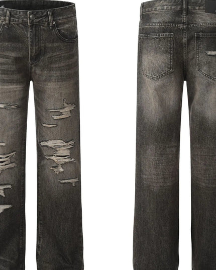 Men's Distressed Straight Leg Jeans