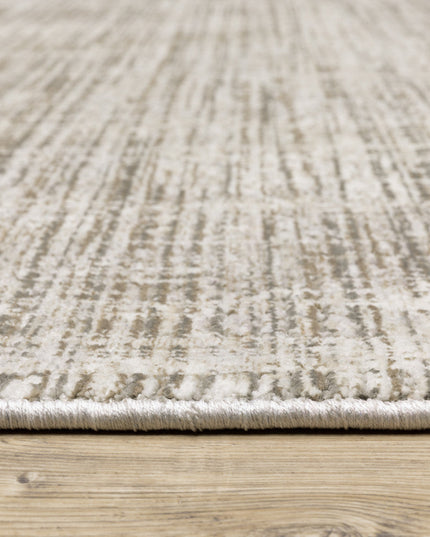 2' X 8' Beige Grey Ivory Tan And Brown Abstract Power Loom Stain