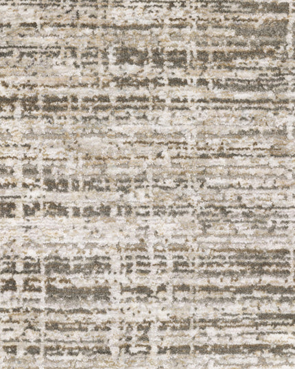 2' X 8' Beige Grey Ivory Tan And Brown Abstract Power Loom Stain