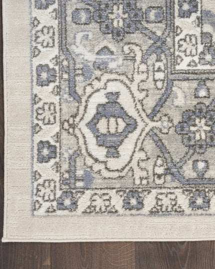 9' X 12' Cream Floral Power Loom Area Rug