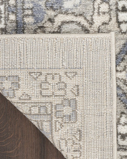 9' X 12' Cream Floral Power Loom Area Rug