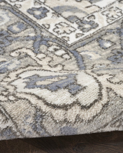 9' X 12' Cream Floral Power Loom Area Rug