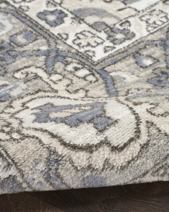 9' X 12' Cream Floral Power Loom Area Rug