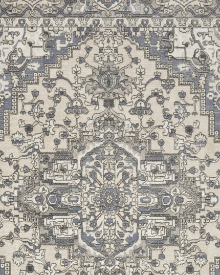 9' X 12' Cream Floral Power Loom Area Rug
