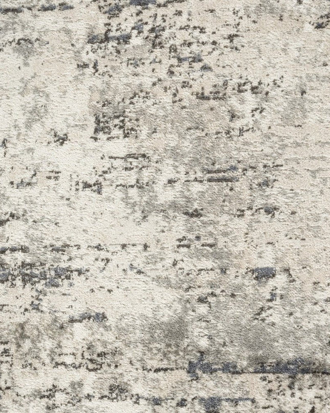 8' Gray Floral Power Loom Round Rug