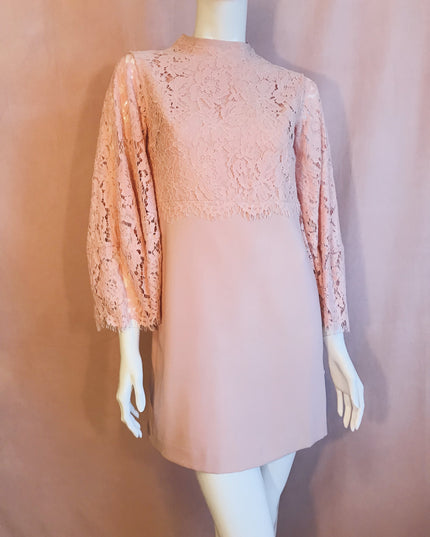 Romantic Lace Formal Pink Mini Dress
