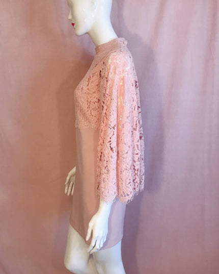 Romantic Lace Formal Pink Mini Dress