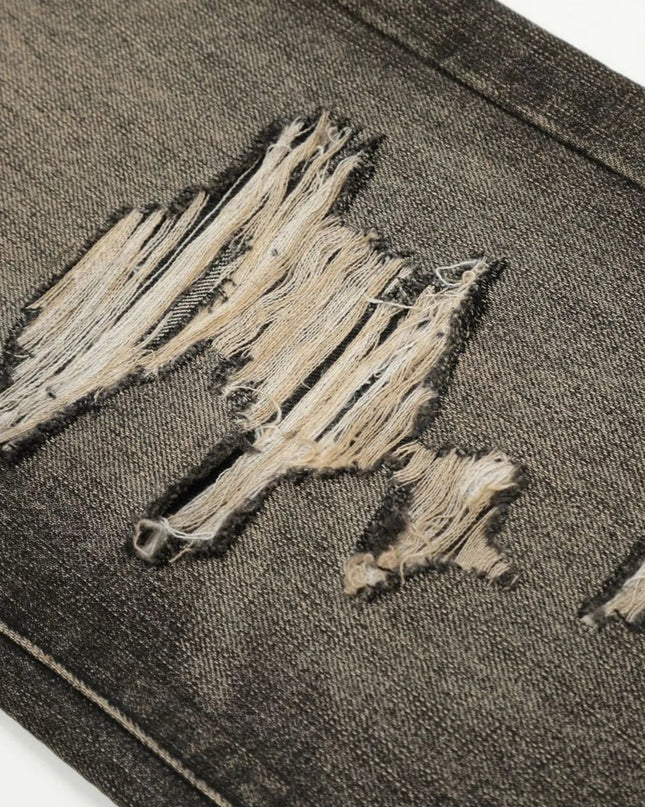 Men's Distressed Straight Leg Jeans