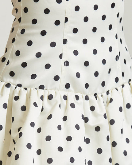 Polkadot Satin Off-Shoulder Bubble Dress