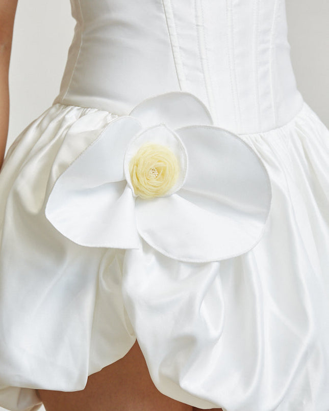 Flora Flare Satin Corset Dress