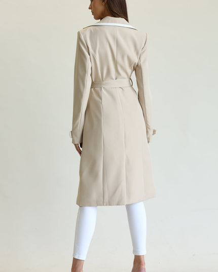 Elegant Long Belted Coat for Women