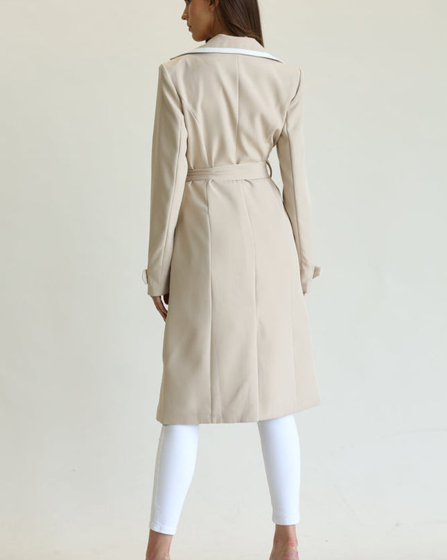 Elegant Long Belted Coat for Women