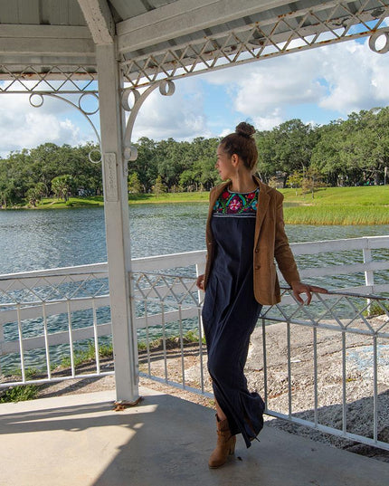 Maxi Isidra, Hand Embroidered Mexican Loose Dress