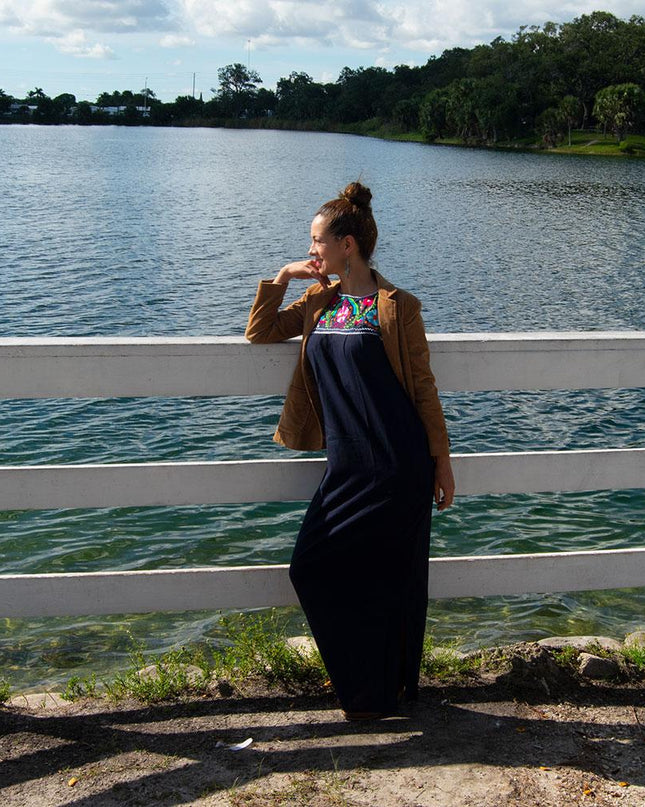 Maxi Isidra, Hand Embroidered Mexican Loose Dress