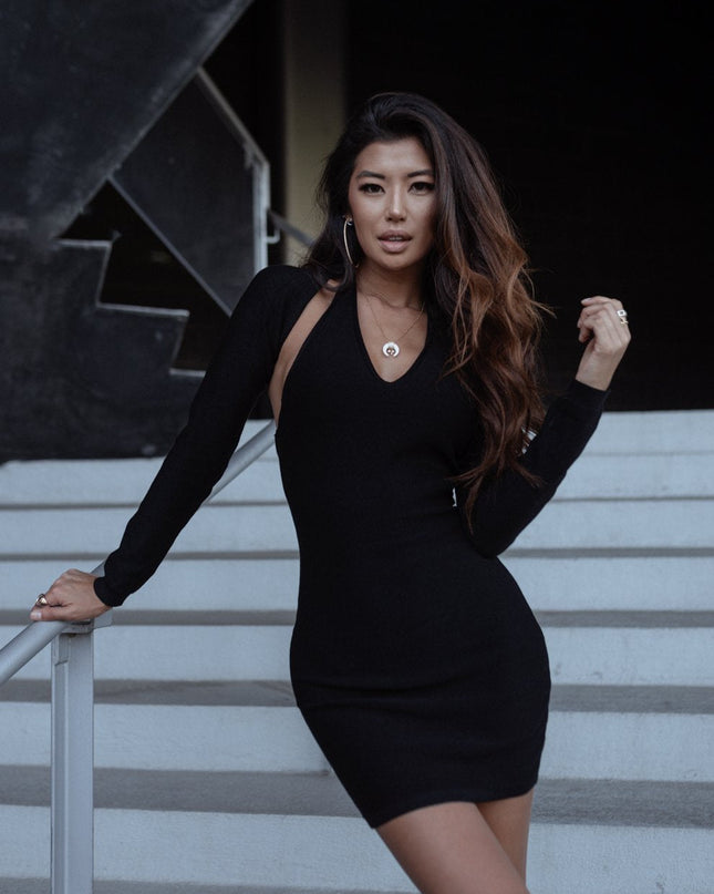 Knit on the Town Dress and Cardigan Set