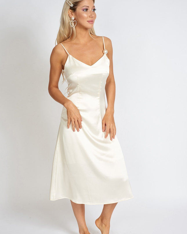 L¨¦onie One Pearl Satin Slip Dress