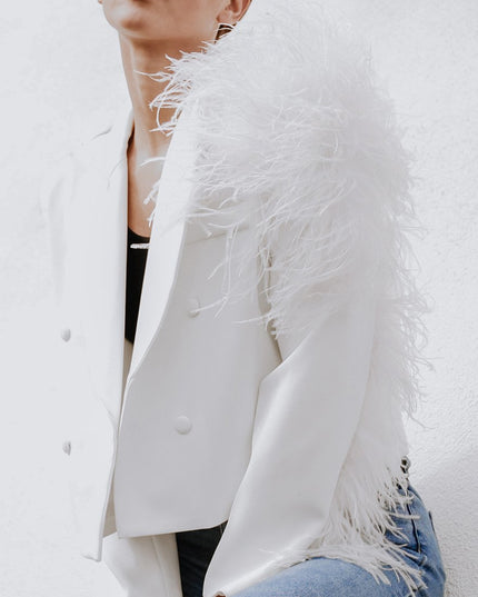 Lydia Ostrich Feather Blazer