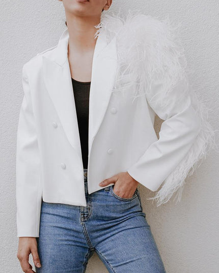 Lydia Ostrich Feather Blazer