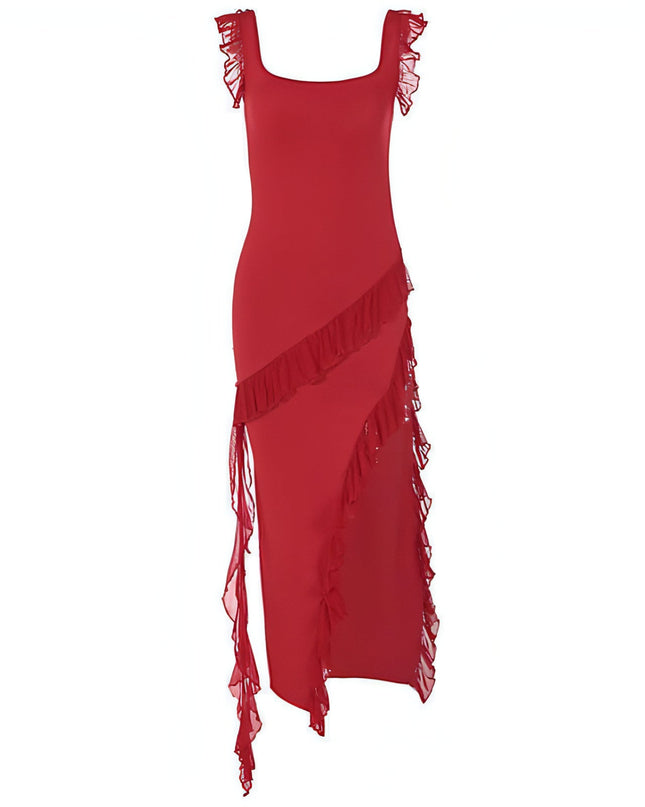 Female Summer Fashionable Stringy Selvedge Stitching Temperament Dress