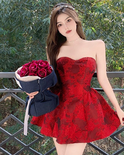 French Style Vintage Printed Sexy Dresses for christmas