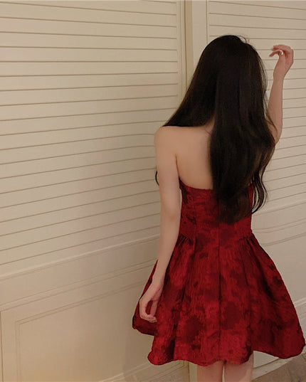 French Style Vintage Printed Sexy Dresses for christmas