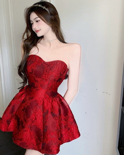 French Style Vintage Printed Sexy Dresses for christmas