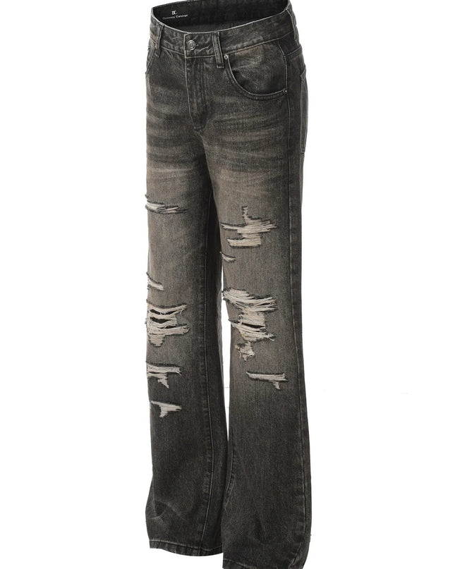Men's Distressed Straight Leg Jeans