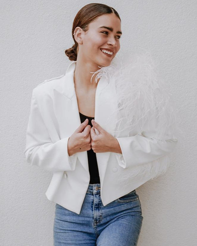 Lydia Ostrich Feather Blazer